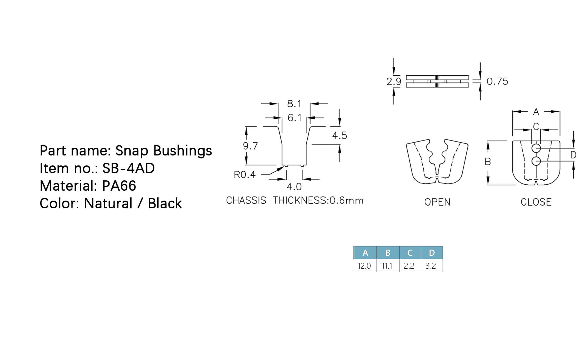 Snap Bushings SB-4AD